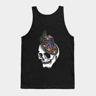 Snowboard skull Tank Top